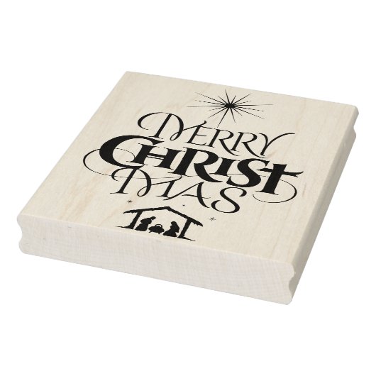Christelijke kerstkalligrafie rubberstempel (Stempel)