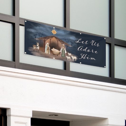 Christelijke kerstkerk spandoek (Buitenkant Gebouw)