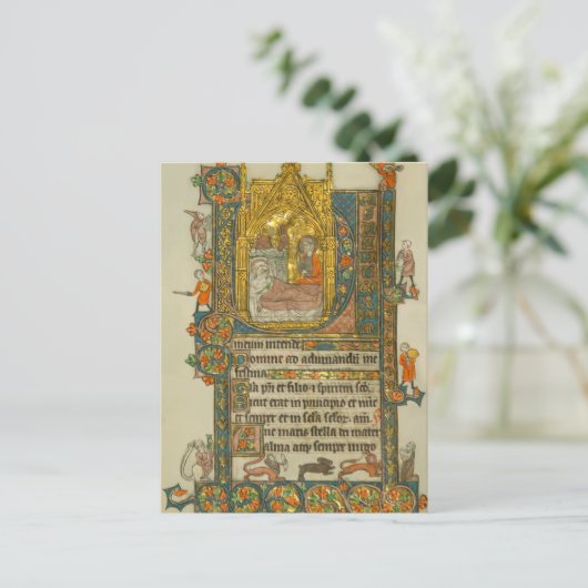 Christelijke kerstkerststal Middeleeuws Briefkaart (Staand voorkant)