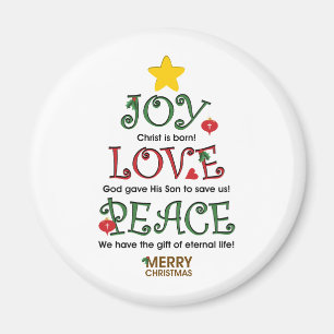 Christelijke kerstliefde en vrede magneet