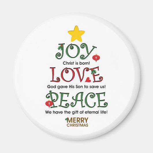 Christelijke kerstliefde en vrede magneet (Voorkant)