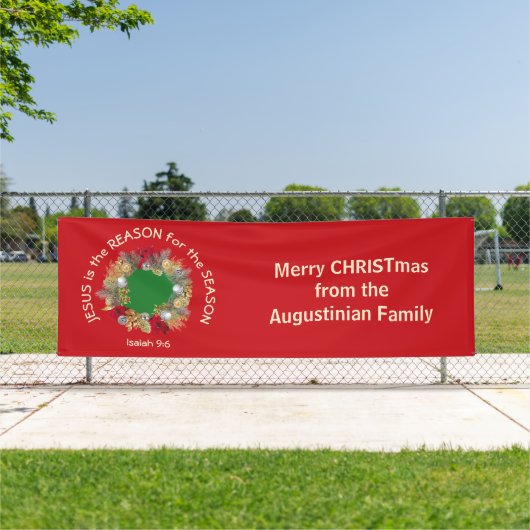 Christelijke Kerstman is de reden waarom rood Spandoek (Insitu)