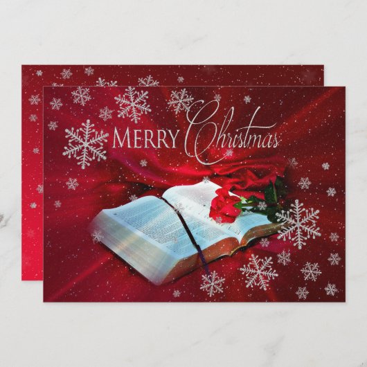 Christelijke kerstmis feestdagenkaart (Voorkant / Achterkant)