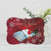 Christelijke kerstmis feestdagenkaart (Staand voorkant)