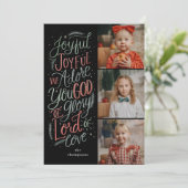 Christelijke Kerstmis Fotokaart Joyful Hymn Feestdagenkaart (Staand voorkant)