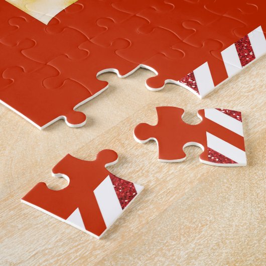 Christelijke Kerstmis Geboorte Goud R Vrede Vreugd Legpuzzel (Zijkant)