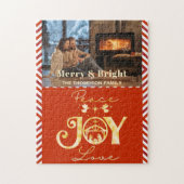 Christelijke Kerstmis Geboorte Goud R Vrede Vreugd Legpuzzel (Verticaal)