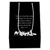 Christelijke kerstmis met foto-nativiteit Bijbel V Medium Cadeauzakje (Achterkant)