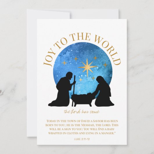 Christelijke kerstmis met nativiteit feestdagenkaart (Voorkant)