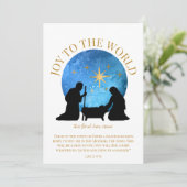 Christelijke kerstmis met nativiteit feestdagenkaart (Staand voorkant)