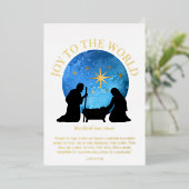 Christelijke kerstmis met nativiteit folie feestdagenkaart (Staand Voorkant)