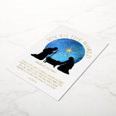 Christelijke kerstmis met nativiteit folie feestdagenkaart (Gedraaid)