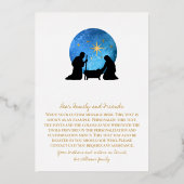 Christelijke kerstmis met nativiteit folie feestdagenkaart (Achterkant)