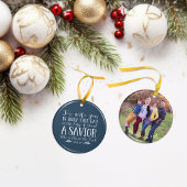 Christelijke Kerstmis Typografie Blauw Vakantie Fo Keramisch Ornament