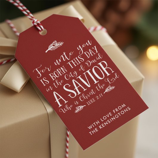Christelijke Kerstmis Verse Typografie Vakantie Cadeaulabel