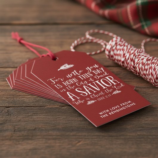 Christelijke Kerstmis Verse Typografie Vakantie Cadeaulabel
