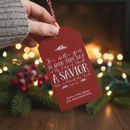 Christelijke Kerstmis Verse Typografie Vakantie Cadeaulabel