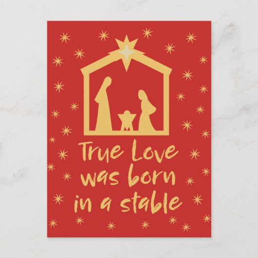 Christelijke Kerstmiskerststal Jesus Religious Feestdagenkaart (Voorkant)
