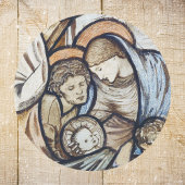 Christelijke Kerstmisscène Manager Ronde Sticker