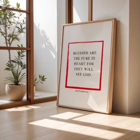 Christelijke kerstmuurkunst Matteüs 5:8 Poster