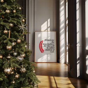 Christelijke kerstmuurkunst Matteüs 5:9 Poster