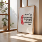 Christelijke kerstmuurkunst Matteüs 5:9 Poster