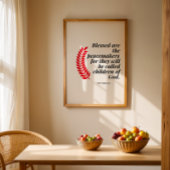 Christelijke kerstmuurkunst Matteüs 5:9 Poster