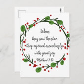 Christelijke kerstscripts briefkaart (Voorkant / Achterkant)