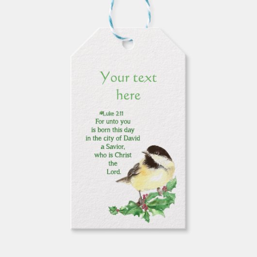 Christelijke kerstscripts cadeaulabel (Voorkant)