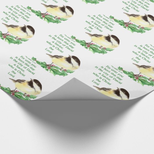 Christelijke kerstscripts cadeaupapier (Hoek)