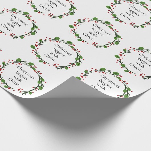 Christelijke kerstscripts cadeaupapier (Hoek)