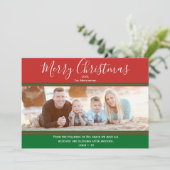 Christelijke kerstscripts en fotokaart feestdagenkaart (Staand voorkant)