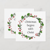Christelijke kerstscripts feestdagenkaart (Voorkant / Achterkant)