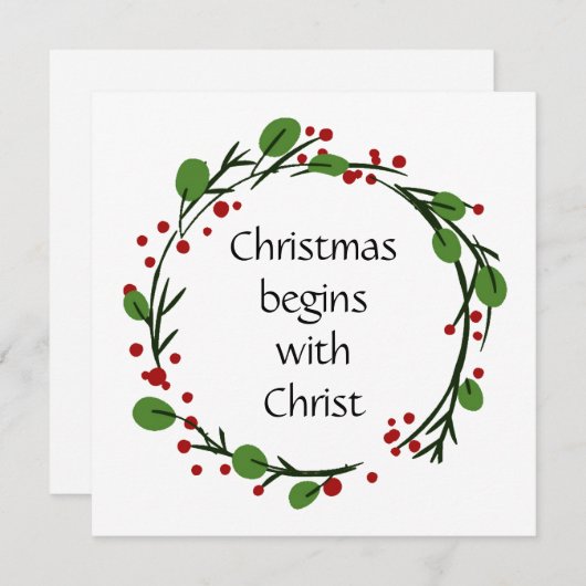 Christelijke kerstscripts feestdagenkaart (Voorkant / Achterkant)