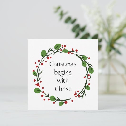 Christelijke kerstscripts feestdagenkaart (Staand voorkant)