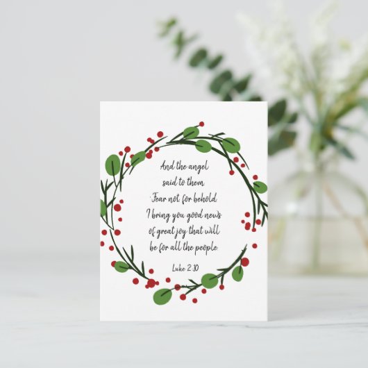 Christelijke kerstscripts feestdagenkaart (Staand voorkant)