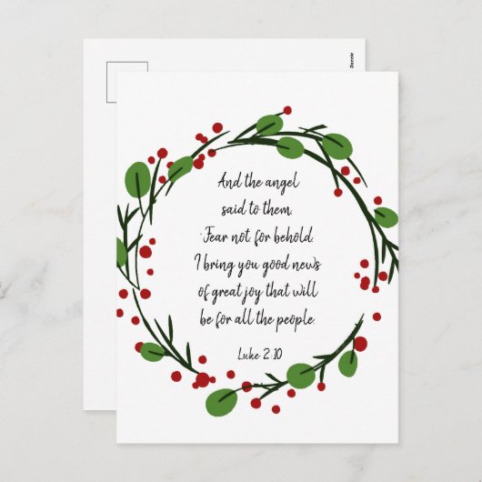 Christelijke kerstscripts feestdagenkaart (Voorkant / Achterkant)