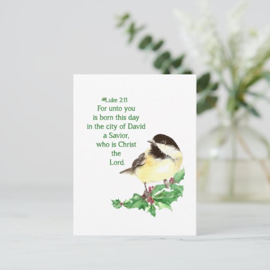 Christelijke kerstscripts feestdagenkaart (Staand voorkant)