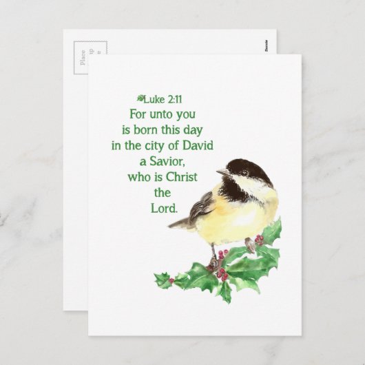 Christelijke kerstscripts feestdagenkaart (Voorkant / Achterkant)