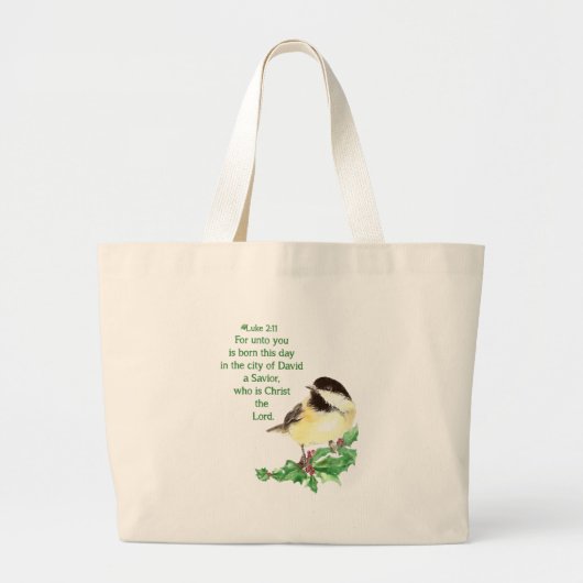 Christelijke kerstscripts grote tote bag (Voorkant)