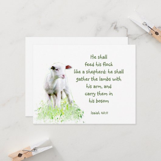 Christelijke kerstscripts Inspirerend versie Kaart (Voorkant / Achterkant in situ)