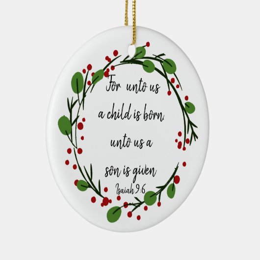 Christelijke kerstscripts Inspirerend versie Keramisch Ornament (Rechts)