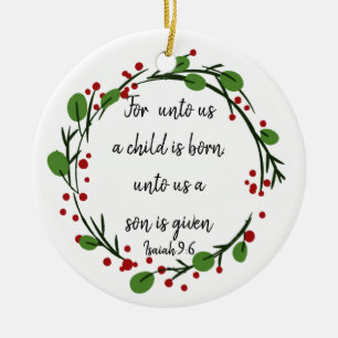 Christelijke kerstscripts Inspirerend versie Keramisch Ornament