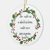 Christelijke kerstscripts Inspirerend versie Keramisch Ornament (Links)