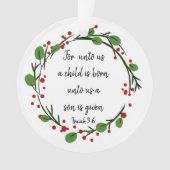 Christelijke kerstscripts Inspirerend versie Ornament (voorkant)