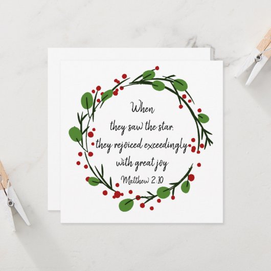 Christelijke kerstscripts kaart (Voorkant / Achterkant in situ)