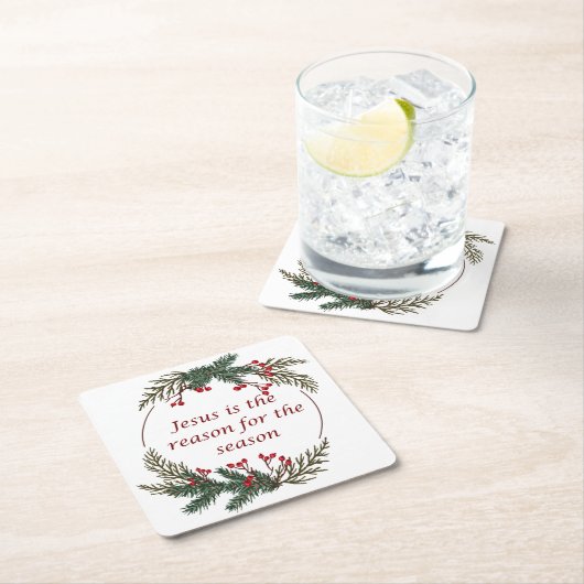 Christelijke kerstscripts kartonnen onderzetters (Insitu)