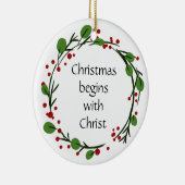 Christelijke kerstscripts keramisch ornament (Rechts)