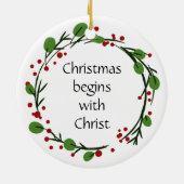 Christelijke kerstscripts keramisch ornament (Achterkant)