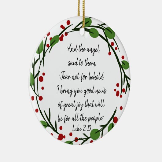 Christelijke kerstscripts keramisch ornament (Rechts)